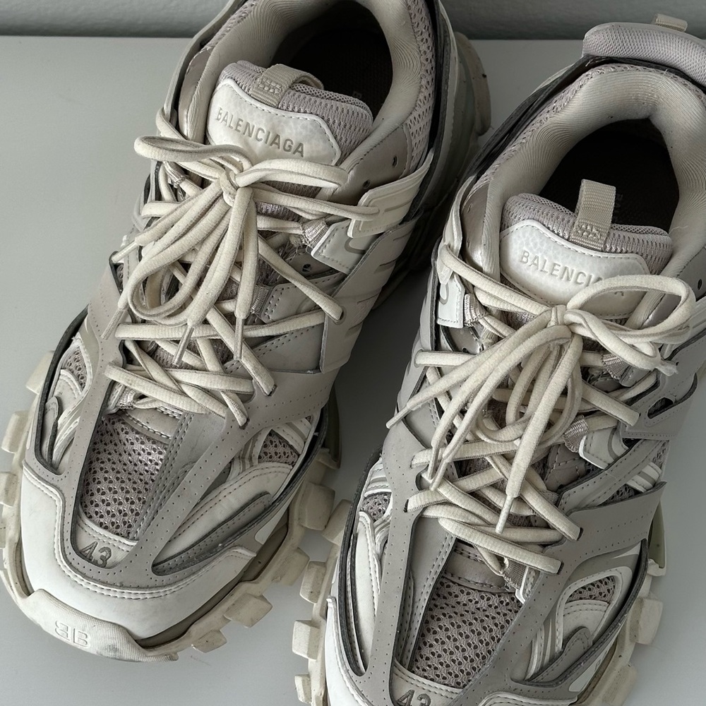 Balenciaga Taupe and Off-White Track Sneakers - Picture 5 of 8